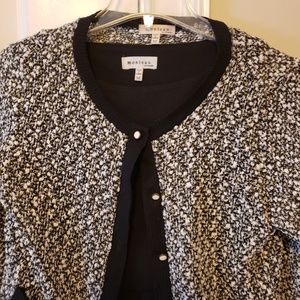 Dress w sweater topper gold thread